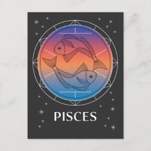 Vissen Dromen Kleurrijke Hemelse Vissen Zodiac Briefkaart