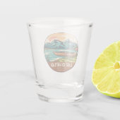 Vissen Emblem bij het meer van ChamPlavlakte Boati Shot Glas (Achterkant)