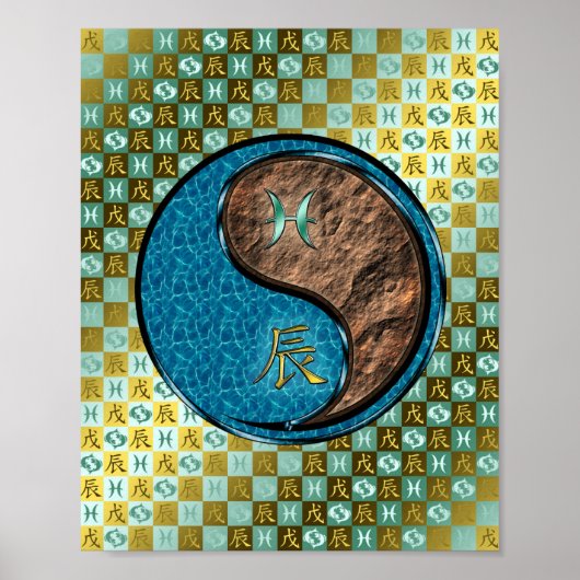 Vissen en aarde draak poster (Voorkant)