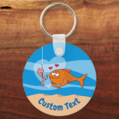 Vissen en aas in Love Sleutelhanger (Voorkant)