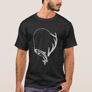 Vissen En Afgeworpen Jager Geweih Elk Herten Jagen T-shirt