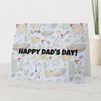 Vissen en cricket voor Vaderdag Kaart