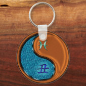 Vissen en houtossen sleutelhanger (Achterkant)