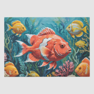 Vissen en Koraal Acrylschildering Tissuepapier