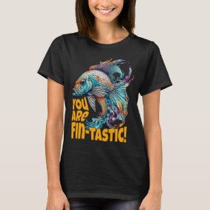 Vissen en op de oever staan als een idioot t-shirt