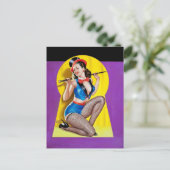 Vissen en tophatpulp omhoog briefkaart (Staand voorkant)