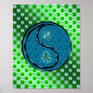 Vissen en watergeit poster