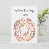 Vissen Fish Zodiac Boho Floral Verjaardag Flat Kaa (Staand voorkant)