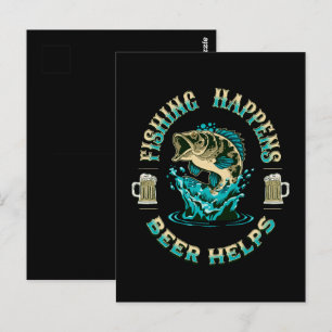 Vissen Gebeurt. Bier Helpt! Briefkaart