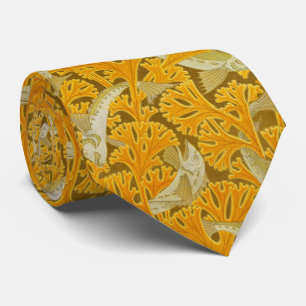 VISSEN ,GELE ALGEN Art Nouveau Dierenpatroon Stropdas