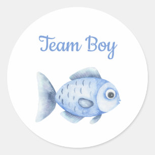 Vissen Geslacht Onthulling - Team Jongen Ronde Sticker