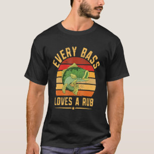 Vissen Grappig Vintage Grootbekbaars Visser Vader T-shirt