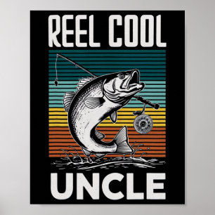 Vissen Grappige Mannen Reel Cool Oom Voor Mannen Poster