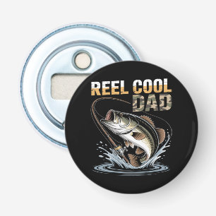 Vissen Grappige Vaderdag Visser Visliefhebbers Button Flesopener