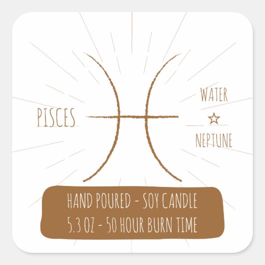 Vissen hand Gegoten Soy Candle Label (Voorkant)
