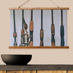 Vissen Hengels en Molen Roestige Fotografische Hangend Wandkleed