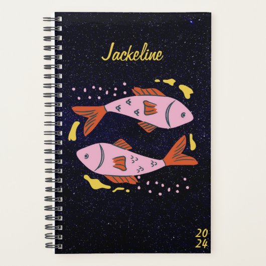 Vissen Horoscoop Astrologie Ruimtester Persoonlijk Planner (Voorkant)