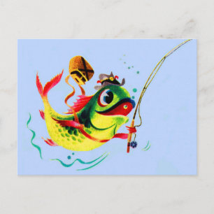 Vissen in de jaren veertig briefkaart