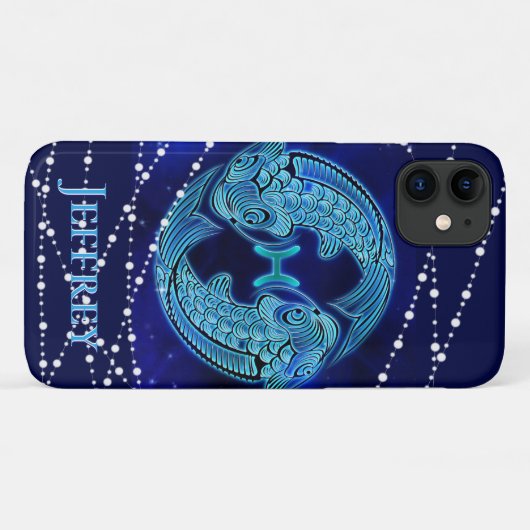 Vissen in donkerblauw II Case-Mate iPhone Case (Achterkant (horizontaal))
