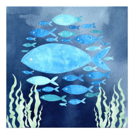 Vissen in het Zee uitgerekt canvas Foto Afdruk