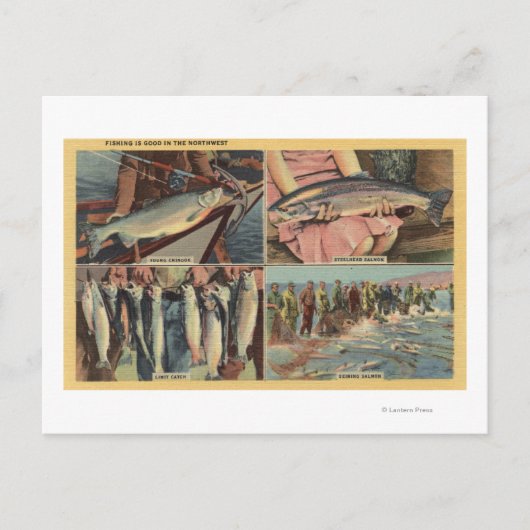 "Vissen is goed in het noordwesten" - Chinook Briefkaart (Voorkant)