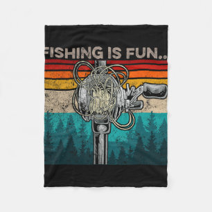 Vissen Is Leuk Humor Buiten Vissen B Pun Visser Fleece Deken