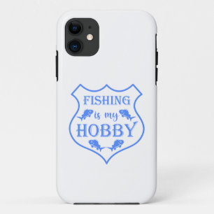 Vissen is mijn hobby Schild citaat op wapen iPhone 11 Hoesje