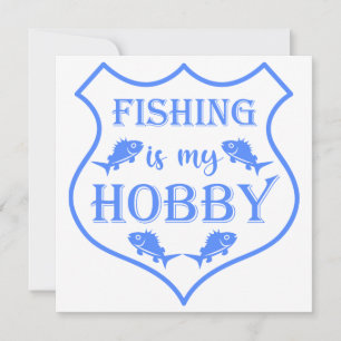 Vissen is mijn hobby Schild citaat op wapen Notitiekaartje