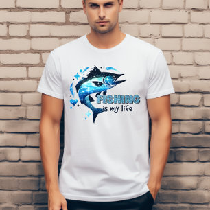 Vissen is mijn leven t-shirt
