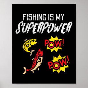 Vissen Is Mijn Superkracht Grappige Visser Jongens Poster