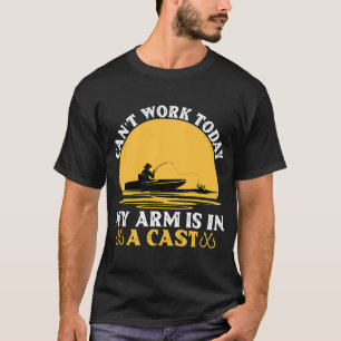 Vissen kan vandaag niet werken, mijn arm zit in he t-shirt