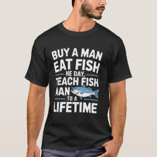Vissen Leer Een Man Vissen Grappige Visser T-shirt