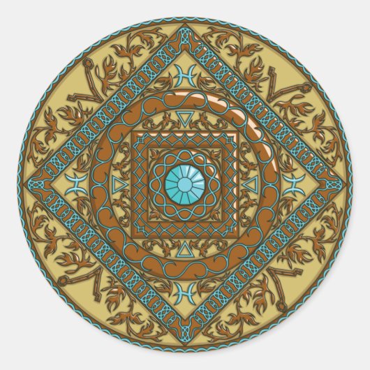 Vissen Mandala Sticker (Voorkant)