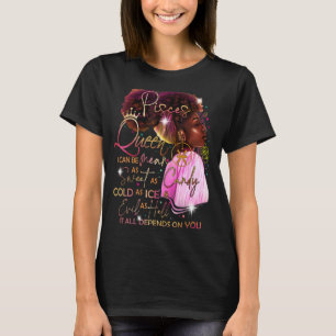 Vissen Meisje Verjaardag Melanine Afro Queen Voor T-shirt