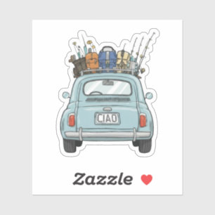 Vissen met Fiat Auto Sticker