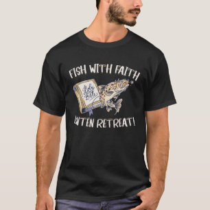 Vissen met Geloofsletten trekken Christelijke Heil T-shirt