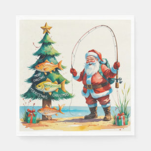 Vissen met kerstman servet