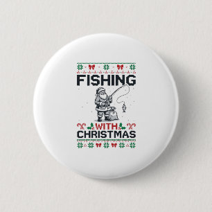 Vissen met Kerstmis Sint Holiday Ronde Button 5,7 Cm