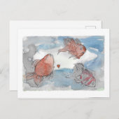 Vissen met wensen briefkaart (Voorkant / Achterkant)