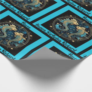 Vissen Naam toevoegen Verjaardag Zodiac Gift Cadeaupapier