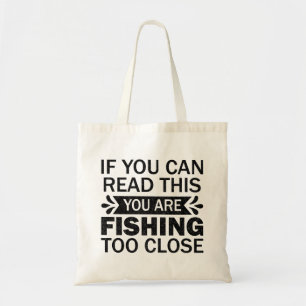 Vissen om buiten citaat vrienden sarcasme papa tote bag