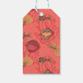 Vissen op levende koraalachtergrond cadeaulabel (Achterkant)