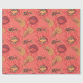 Vissen op levende koraalachtergrond cadeaupapier (Vlak)