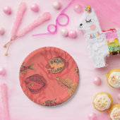 Vissen op levende koraalachtergrond papieren bordje (Feest)