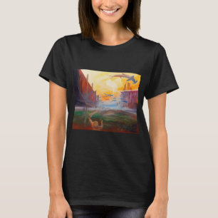 Vissen oversteken - vissen vliegen over het steegj t-shirt