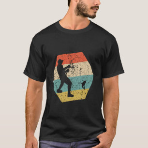 Vissen Retro Gedistroyeerde Zeshoek Visser Vangt T-shirt