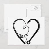 VISSEN ROD HEART HOOK BRIEFKAART (Voorkant / Achterkant)