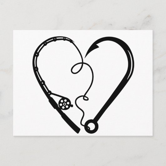 VISSEN ROD HEART HOOK BRIEFKAART (Voorkant)