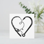 VISSEN ROD HEART HOOK KAART (Staand voorkant)