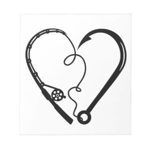 VISSEN ROD HEART HOOK NOTITIEBLOK